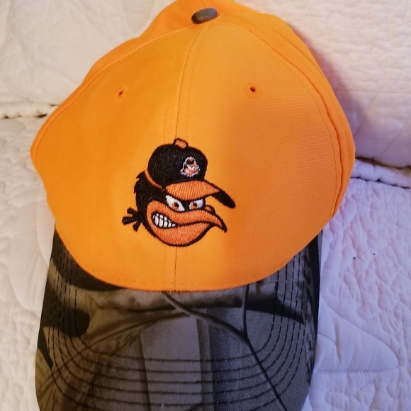 Orioles Angry Bird Camo Orange Hat 